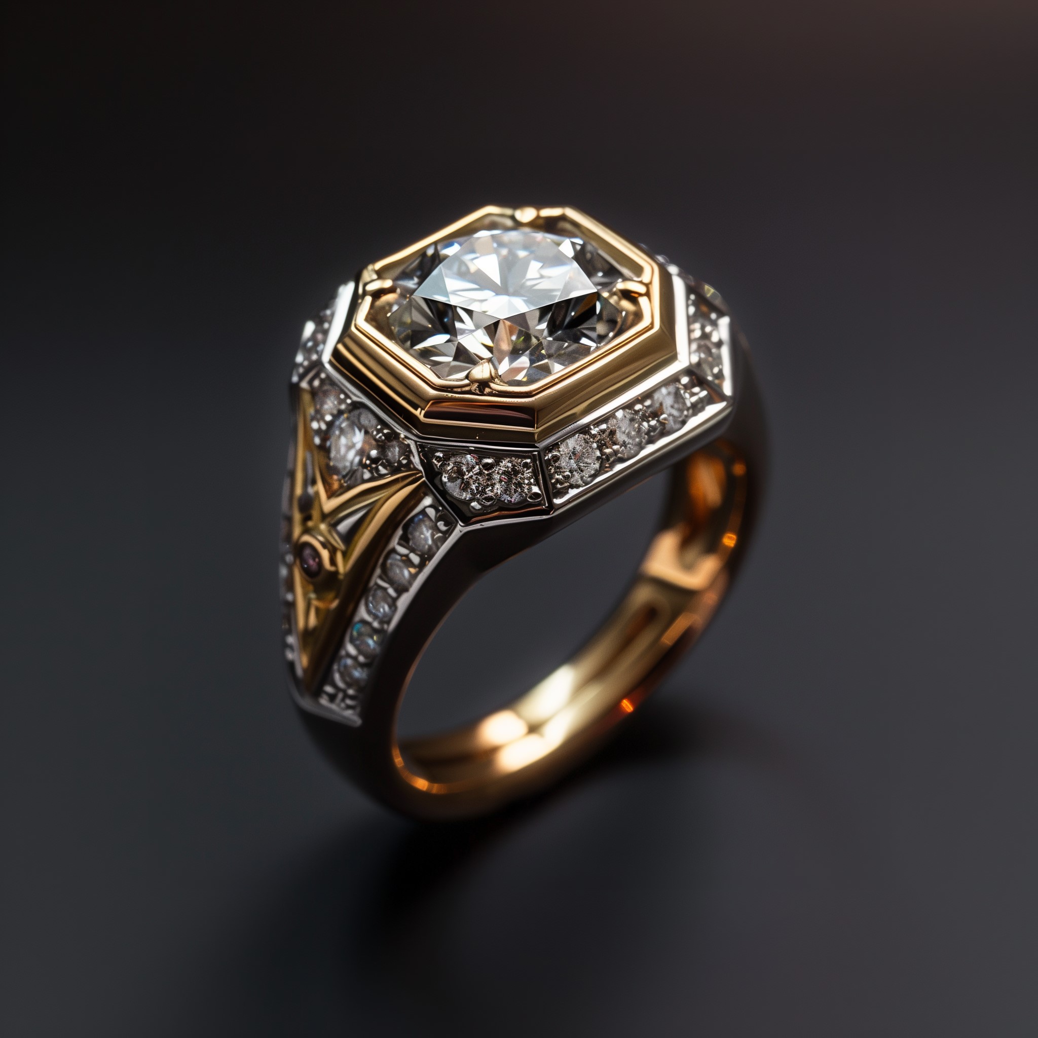 Moissanite Men's Ring